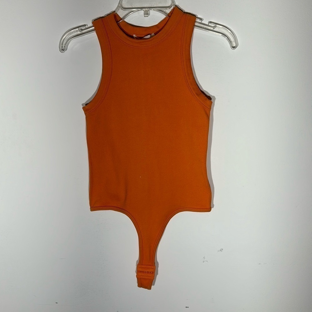 Happily Grey Orange Sleeveless Bodysuit-S/M